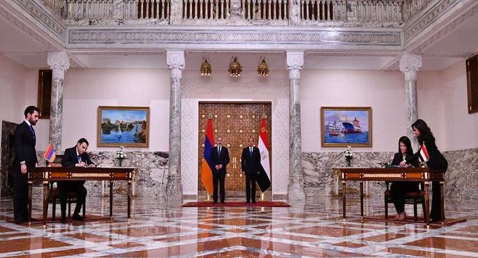 بالفيديو والصور.. الرئيس السيسي ورئيس وزراء أرمينيا يشهدان مراسم توقيع اتفاقيات ومذكرات تفاهم بين البلدين