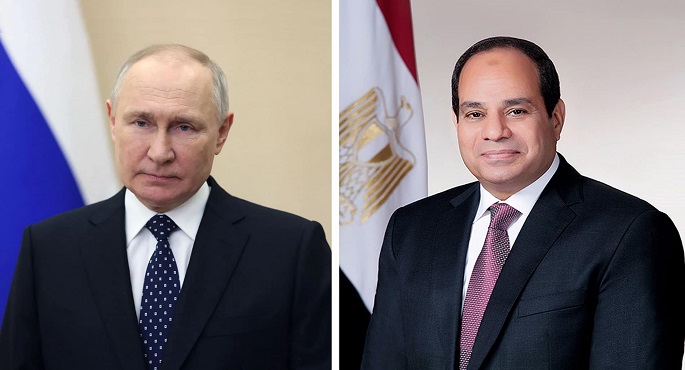 الرئيس السيسي يهنئ نظيره الروسي بمناسبة إعادة انتخابه لفترة رئاسية جديدة