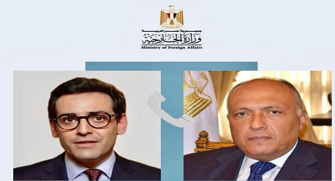 وزير الخارجية يتلقى اتصالاً من وزير خارجية فرنسا