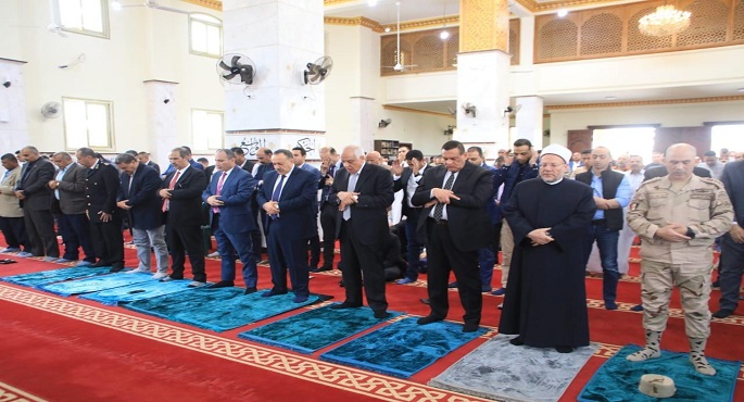 بالصور..وزير التنمية المحلية ومحافظ الجيزة ومفتى الجمهورية يفتتحون مسجد الروضة بحدائق الأهرام
