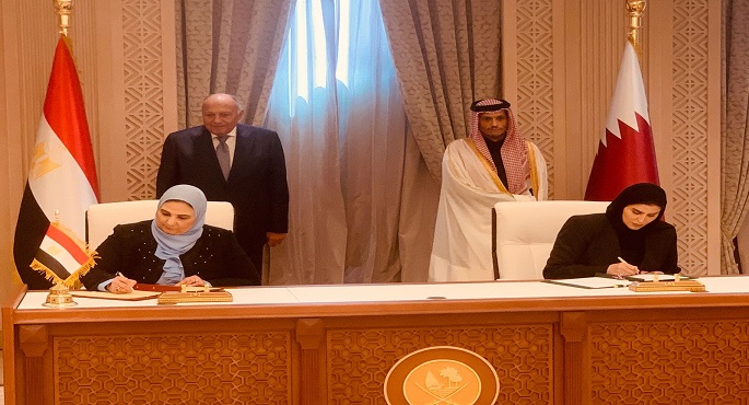 مصر وقطر توقعان مذكرة تفاهم في مجالات الشئون الاجتماعية