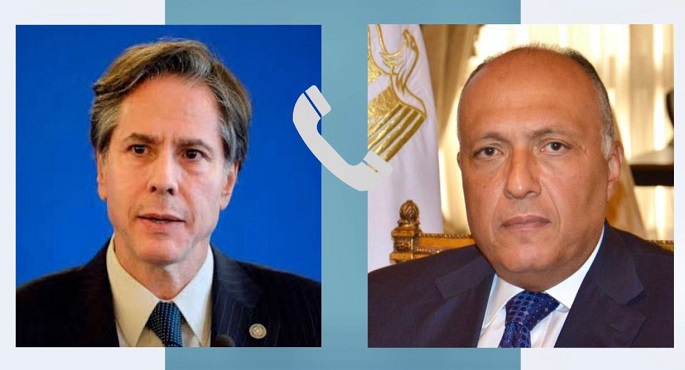 شكري يبحث هاتفيا مع بلينكن تطورات أزمة قطاع غزة وتداعياتها الإقليمية