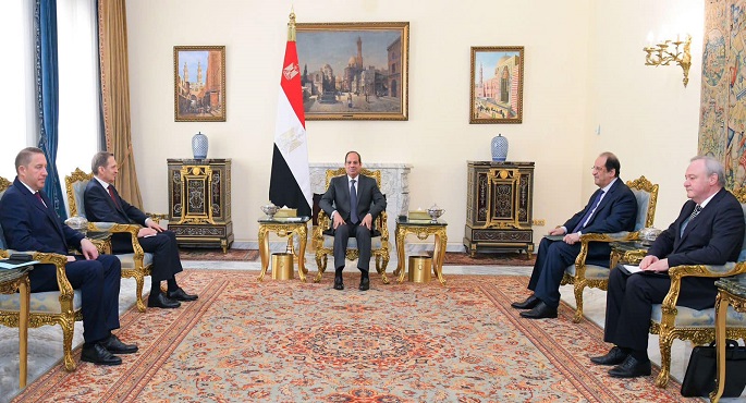 بالصور.. الرئيس السيسي يبحث مع رئيس جهاز الاستخبارات الخارجية الروسية التطورات الإقليمية والدولية