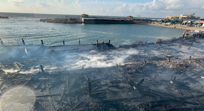 بالصور.. النيران تلتهم نادي الصيادلة بالإسكندرية قبل افتتاحه رسميًا