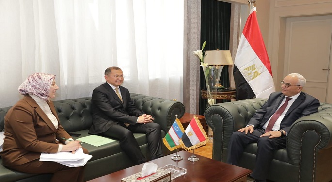 وزير التعليم يبحث مع سفير أوزبكستان سبل تعزيز أوجه التعاون وتبادل الخبرات