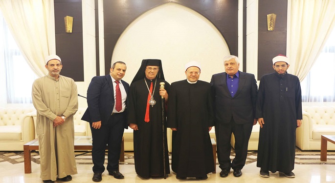 مفتي الجمهورية يستقبل وفدًا رفيع المستوى من كنيستي المارونية والأرمن الكاثوليك للتهنئة بعيد الفطر