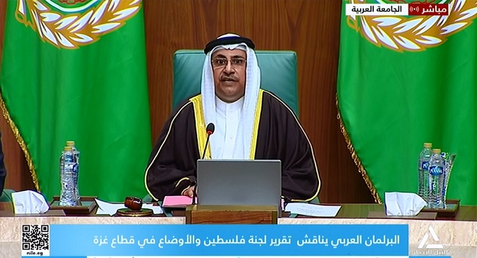 بالفيديو ..رئيس البرلمان العربي يؤكد أهمية دعوة القمة العربية لعقد مؤتمر دولي لحل القضية الفلسطينية