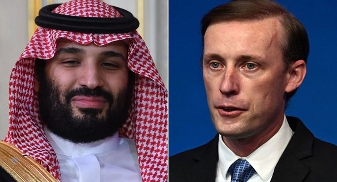 ولي العهد السعودي يبحث مع مستشار الأمن القومي الأمريكي الأوضاع في غزة
