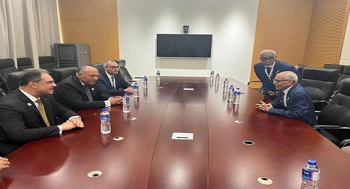بالصور.. وزير الخارجية يلتقي مع وزير خارجية السودان علي هامش قمة المؤتمر الاسلامي