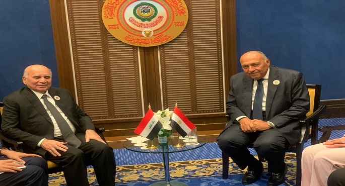 بالصور.. وزير الخارجية يعقد لقاءاً ثنائياً مع وزير خارجية العراق على هامش الاجتماع الوزاري التحضيري للقمة العربية