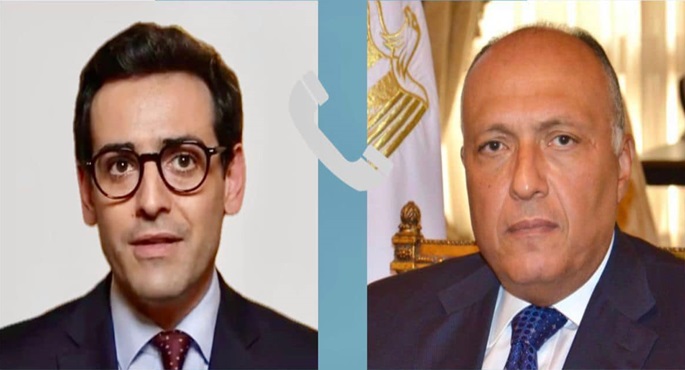 وزير الخارجية يبحث مع نظيره الفرنسي مستجدات الأوضاع في قطاع غزة