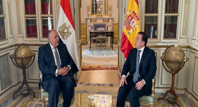 مؤتمر صحفي مشترك اليوم لوزيري خارجية مصر وإسبانيا في مدريد