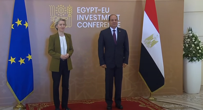 الرئيس عبد الفتاح السيسي ورئيسة المفوضية الأوربية يشهدان افتتاح مؤتمر الاستثمار المصري الأوروبي