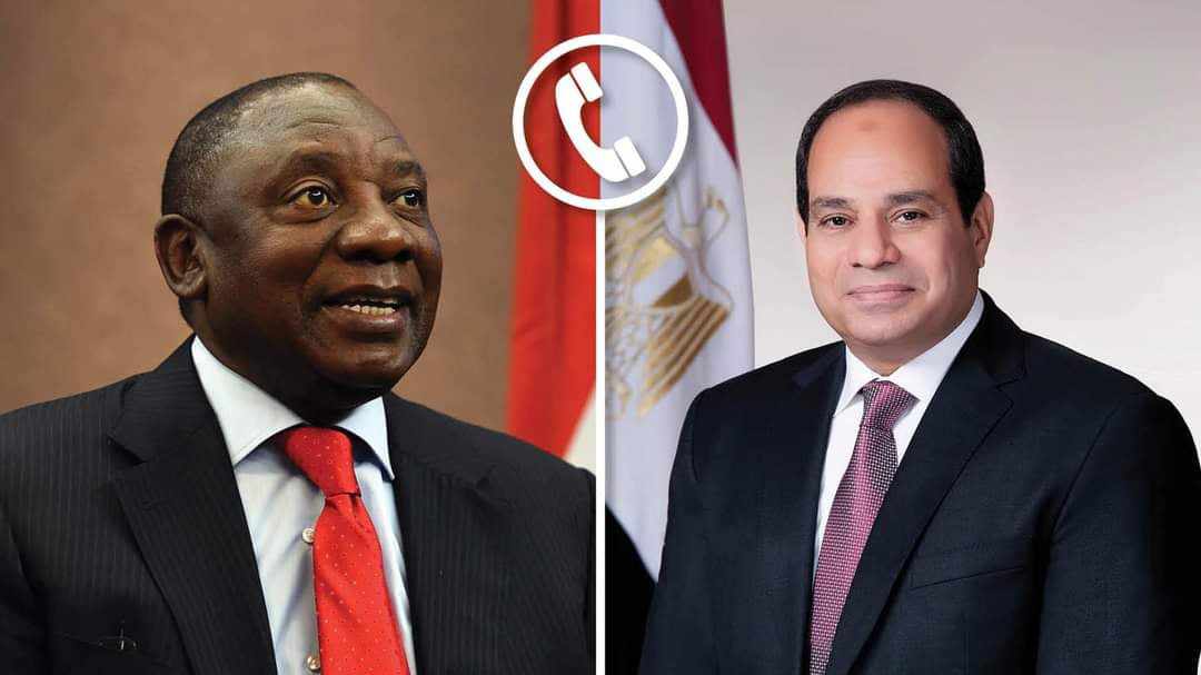 الرئيس السيسي يهنئ هاتفياً رئيس جنوب إفريقيا بفوزه في الانتخابات وتوليه فترة جديدة