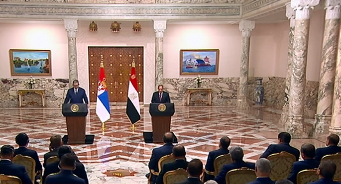 مؤتمر صحفى للرئيس عبد الفتاح السيسي والرئيس الصربي الكسندر فوتشيتش