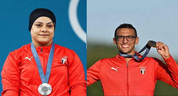 احتفالية خاصة للثنائي الجندي وسارة بعد ذهبية وفضية أولمبياد باريس 2024