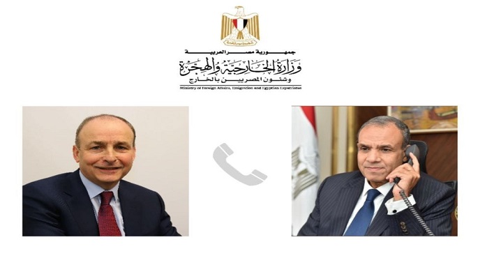 وزير الخارجية يتلقى اتصالا هاتفيا من وزير خارجية أيرلندا