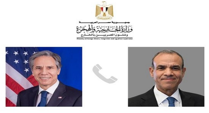 وزير الخارجية والهجرة وشئون المصريين بالخارج يتلقى اتصالاً هاتفياً من وزير الخارجية الأمريكي