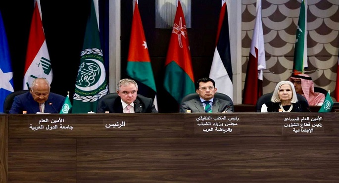 بالصور.. وزير الشباب يشارك في الاجتماع الاستثنائي لمجلس وزراء الشباب والرياضة العرب بالأردن