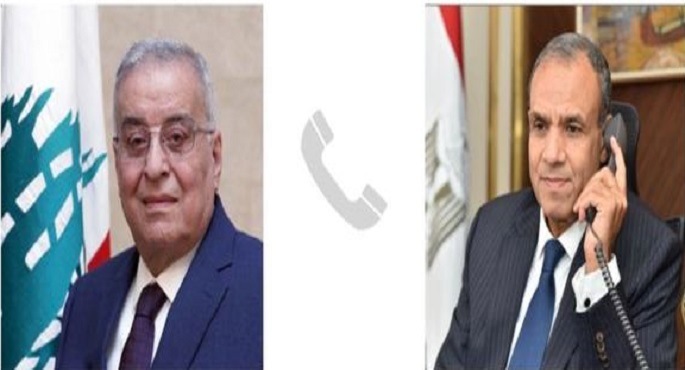 وزير الخارجية يؤكد لنظيره اللبناني دعم مصر ومساندتها للبنان في مواجهة التهديدات المحيطة به