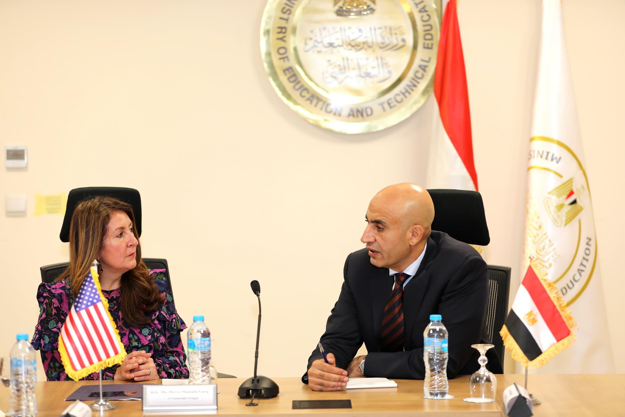 وزير التعليم يبحث مع السفيرة الأمريكية سبل التعاون بكافة القطاعات
