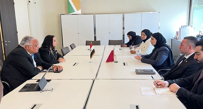 بالصور .. وزيرة التضامن تلتقي وزيرة التنمية الاجتماعية القطرية على هامش فعاليات الدورة الـ 57 لمجلس حقوق الإنسان بجنيف