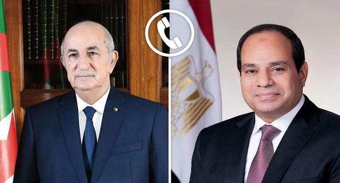 الرئيس السيسي يهنئ هاتفيا نظيره الجزائري بمناسبة فوزه بولاية رئاسية جديدة
