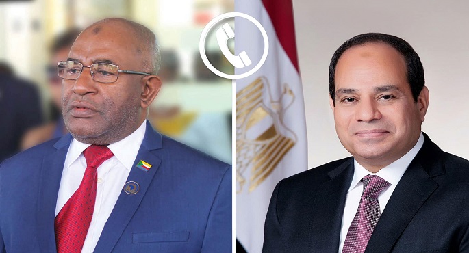 الرئيس السيسي يطمئن على رئيس جزر القمر ويدين المحاولة الآثمة لاغتياله
