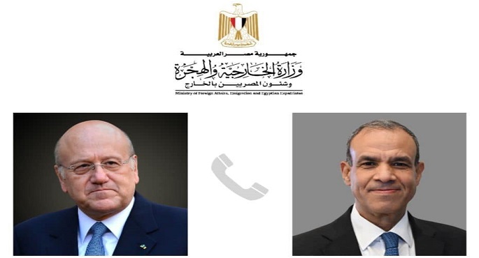 وزير الخارجية لـ”ميقاتي”: الرئيس السيسي وجه بتقديم كل الدعم لإغاثة الشعب اللبناني ومساعدة مؤسساته