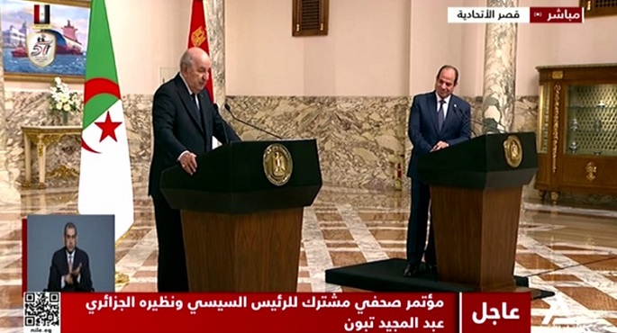 الرئيس السيسي: فرص التعاون مع الجزائر كبيرة في الاستثمار والمشروعات المشتركة