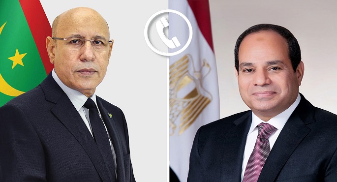 خلال اتصال هاتفي مع نظيره الموريتاني.. الرئيس السيسي يؤكد دعم مصر لرئاسة موريتانيا الحالية للاتحاد الأفريقي
