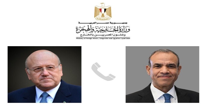 وزير الخارجية يبحث هاتفيا مع نجيب ميقاتي آخر المستجدات المتعلقة بالأوضاع في لبنان