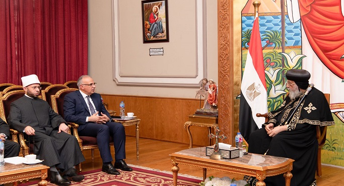 بالصور.. البابا تواضروس يبحث مع وزيري الري والأوقاف سبل رفع الوعي بأهمية ترشيد المياه بين المواطنين