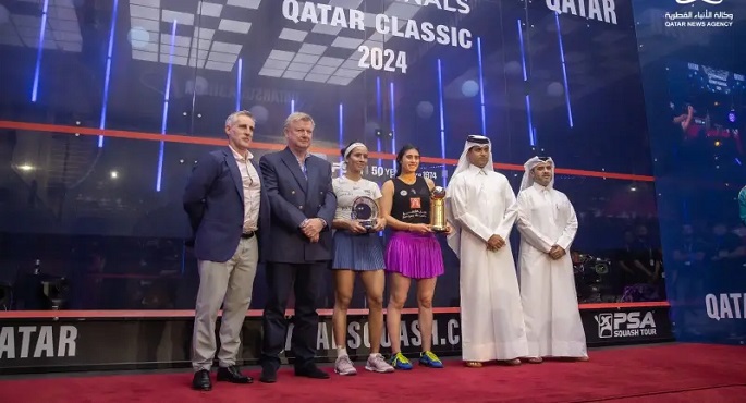 نور الشربيني تتوج ببطولة قطر كلاسيك للإسكواش