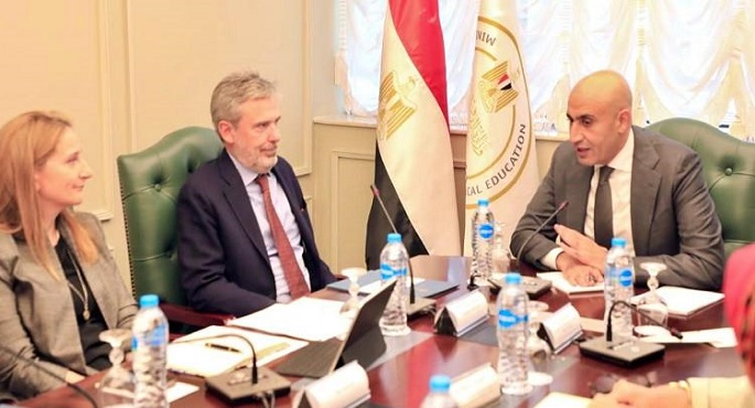 وزير التعليم يبحث مع سفير إيطاليا تعزيز التعاون بعدة مشروعات مشتركة