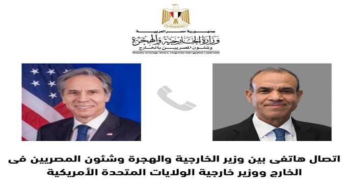 اتصال هاتفى بين وزير الخارجية ونظيره الأمريكي تناول تكثيف الجهود لاحتواء التصعيد الخطير في الشرق الأوسط