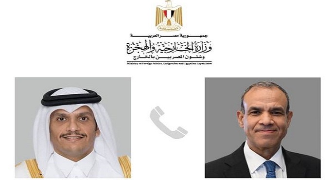 وزير الخارجية يبحث هاتفيا مع نظيره القطري وقف إطلاق النار في غزة
