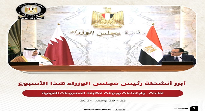 بالإنفوجراف.. أبرز أنشطة رئيس مجلس الوزراء هذا الأسبوع