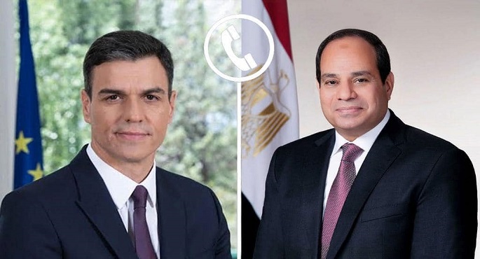 الرئيس السيسي يبحث هاتفيا مع رئيس وزراء إسبانيا تطورات القضايا الإقليمية والدولية