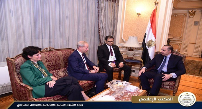 بالصور.. وزير الشئون النيابية القانونية يستقبل الممثل الأوروبي الخاص بحقوق الإنسان