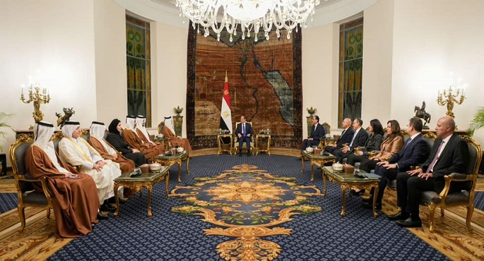 الرئيس السيسي يستعرض مع رئيس وزراء قطر الجهود المشتركة الرامية لوقف إطلاق النار في غزة