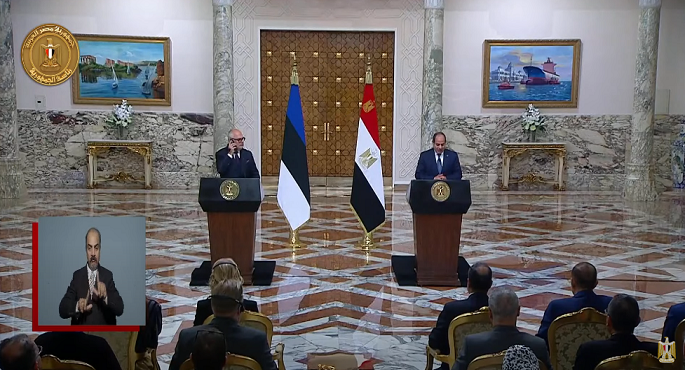 السيسي : توافق الرؤي مع إستونيا على أهمية تكثيف العمل المشترك لتعزيز العلاقات الثنائية