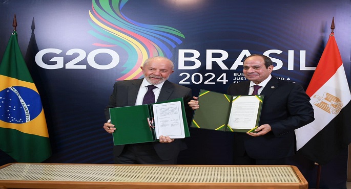 مصر والبرازيل تقرران تعزيز الحوار وتكثيف العلاقات الدبلوماسية
