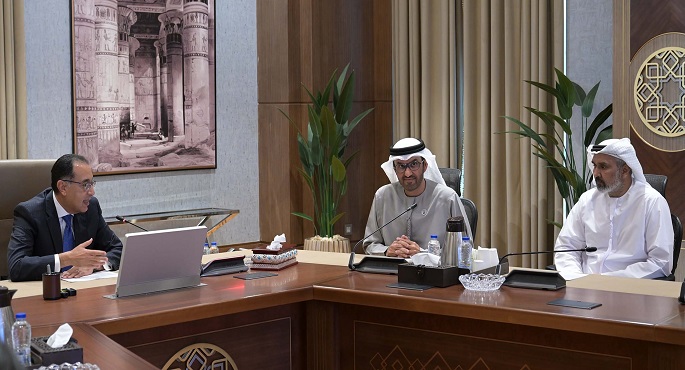 بالصور.. رئيس الوزراء يبحث مع وزير الصناعة والتكنولوجيا المُتقدمة الإماراتي تعزيز التعاون