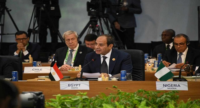الرئيس السيسي لـ  G20 : أعلن انضمام مصر إلى التحالف العالمي لمكافحة الفقر والجوع