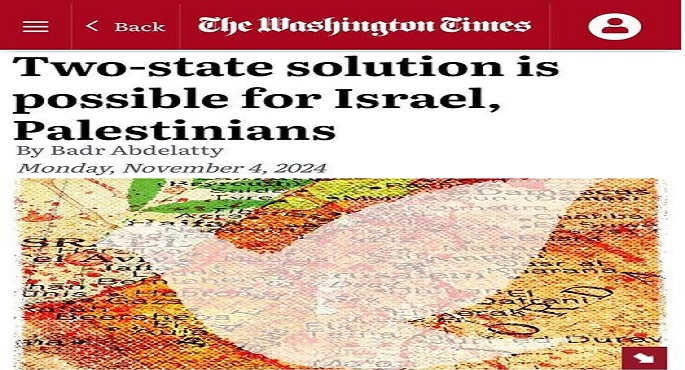 وزير الخارجية في مقال بـ”واشنطن تايمز” : حل الدولتين ممكن بين الفلسطينيين وإسرائيل