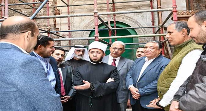 وزير الأوقاف يتابع أعمال صيانة وترميم مسجد عبد الرحمن كتخدا الأثري