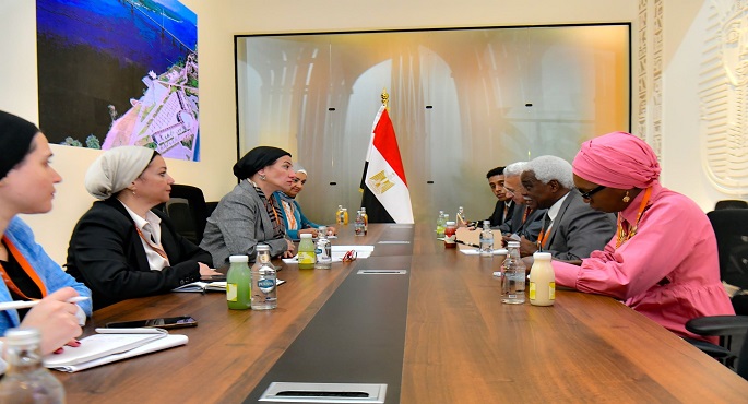 وزيرة البيئة تبحث مع المدير العام لمنظمة المدن الأفريقية تعزيز أجندة التكيف مع آثار تغير المناخ