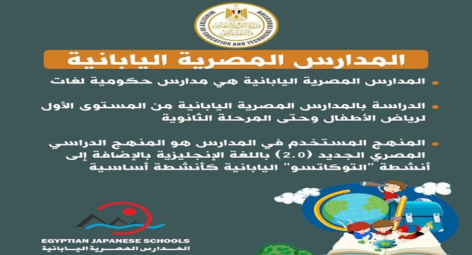 بالصور .. وزارة التربية والتعليم تعلن فتح باب التقديم للمدارس المصرية اليابانية للعام الدراسي 2025/2026