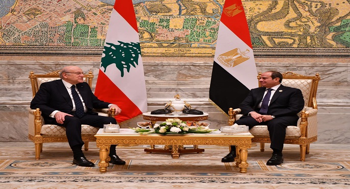 بالصور.. الرئيس السيسي يلتقي ميقاتي ويؤكد دعم مصر كافة مؤسسات الدولة اللبنانية